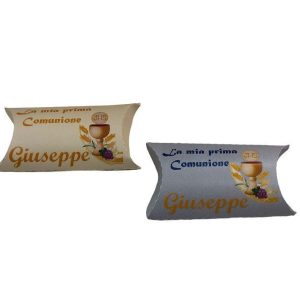 12 Scatole Comunione Modello Sofì Blu Personalizzabili per confetti caramelle