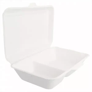 CONTENITORI 2 SCOMPARTI ‘BIONIC’ 1 L 16,5×22,5×6,4 CM BIANCO BAGASSA (500 UNIT)