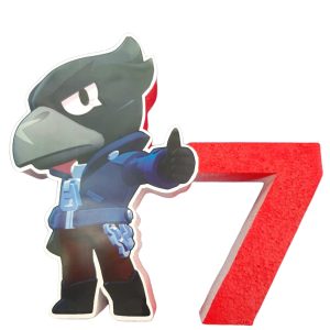 SAGOMA BRAWL STARS CORVO  IN POLISTIROLO  CON NUMERO PERSONALIZZATO