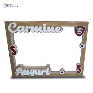 CORNICE PER FOTO IN POLISTIROLO CON NOME  E NUMERO PERSONALIZZATO SALERNITANA