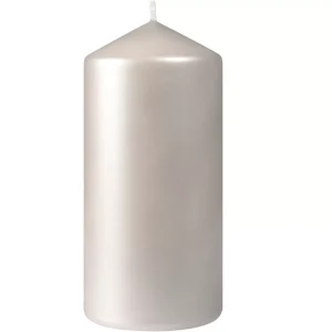 Candele pillar velluto – 150 x 70mm – Argento – 12 pz