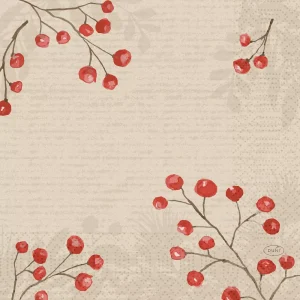 Tovaglioli 3 veli – 33×33 cm – Kraft Berries – 500 pz