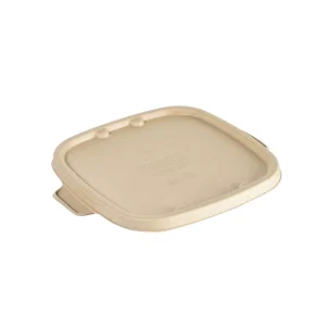 Coperchio in bagassa marrone per scatola quadrata CUBE 900 / 1200ml conf 160 pz