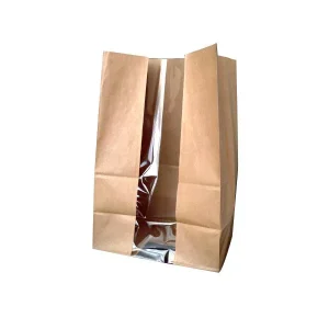 Sacchetto Brown SOS con finestra – Carta Kraft – 225x120x375 mm – 500 pz