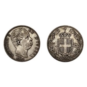 Umberto I – 2 Lire – 1886 – SPL+ Arg