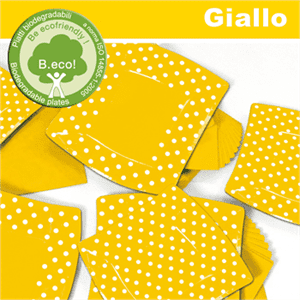 10 Piatti cm 19 Pois Giallo