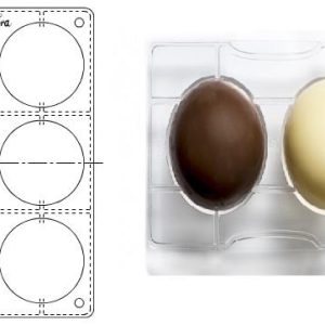 STAMPO CIOCCOLATINO 1/2 SFERA 6 CAVITA’ Ø 75 275 X 15 X 22 MM