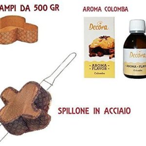 KIT P3 PER COLOMBA PASQUA(5 FORME IN CARTA DA 500 GR,SPILLONE IN ACCIAIO,AROMA COLOMBA)