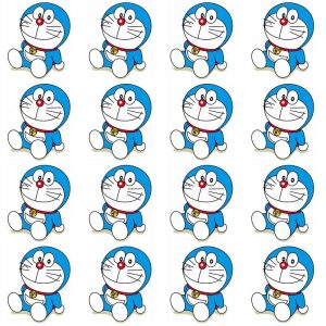 CIALDA SU OSTIA PER CUPCAKES ,BISCOTTI DORAEMON 16 IMPRONTE