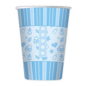 8 Bicchieri Battesimo Baby Celeste