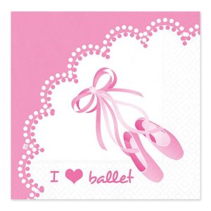 20 Tovaglioli Cm 33×33  Ballerina I Love Ballet