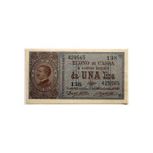 BUONI DI CASSA REGNO D’ITALIA – 1 LIRA “VITTORIO EMANUELE III”- QFDS