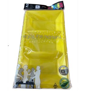 Vassoi in PLastica Rigida Gold Plast pz 2 Gialli 3 scomparti