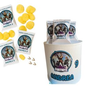 Fortnite Bustine di Patatine Personalizzate e Box contenitore a Tema