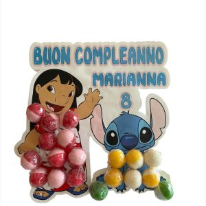 Happy Candy Lollipop Lilo & Stitch con nome ed eta