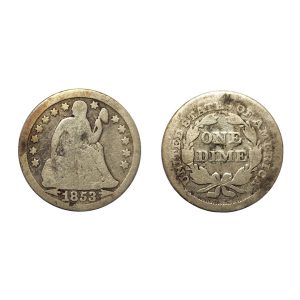 Stati Uniti – 1 Dime – Libertà seduta – 1853 – R