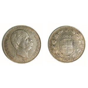 Umberto I – 1 Lira – 1887 – SPL++ – Milano