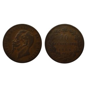 Vittorio Emanuele II – 10 Centesimi 1866 – Parigi – qBB – NC