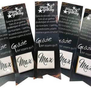 Cioccolatino Segnaposto Compleanno con Frase Personalizzato