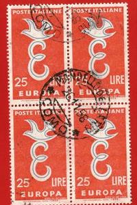 ITALIA / ITALY  1958  YT 765  QUARTINA-QUATRAIN Used € 1.20