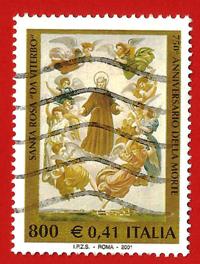 ITALIA – ITALY 2001 YT 2477 Used ” 750° anniversario morte di S. Rosa da Viterbo” € 0.70