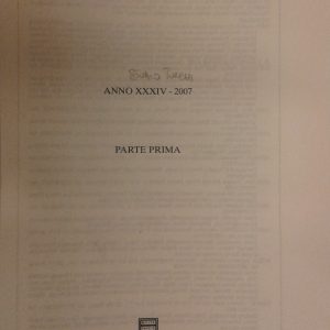 Giurisprudenza Commerciale. Società e fallimento. Anno XXXIV – 2007
