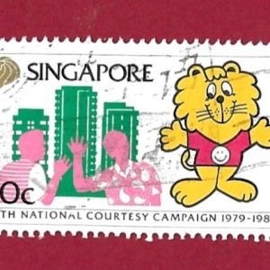 FRANCOBOLLO SINGAPORE 1988 YT 539 usato  ” The 10th Anniversary of National Courtesy Campaign  ”  €0,20