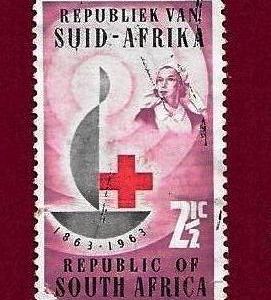 FRANCOBOLLO SUD AFRICA 1963 YT 275 “centenario della Croce Rossa” € 0.20 Usato