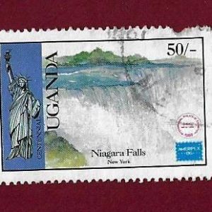FRANCOBOLLO UGANDA 1986 YT 413 ” Esposizione filatelica internazionale Ameripex ’86 ” € 0,20 usato